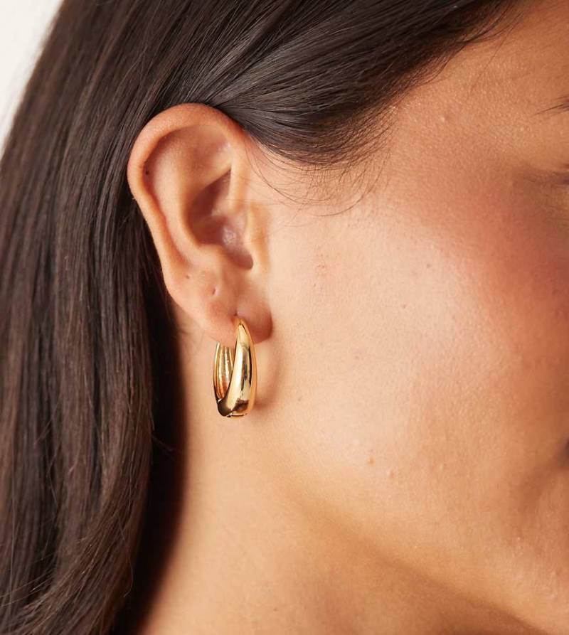 Orelia - Schmal zulaufende, große Creolen mit 18-Karat-Vergoldung-Goldfarben von Orelia