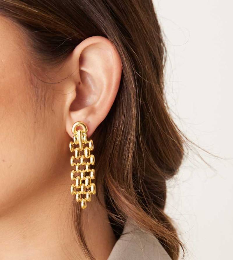 Orelia - Statement-Ohrhänger mit Kette in 18-Karat-Vergoldung-Goldfarben von Orelia