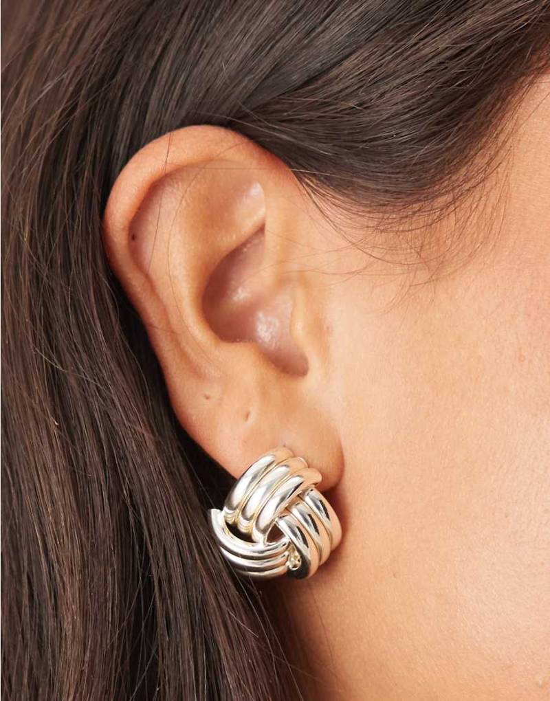 Orelia - Statement-Ohrstecker aus Sterlingsilber im Vintage-Stil mit ineinandergreifendem Design von Orelia