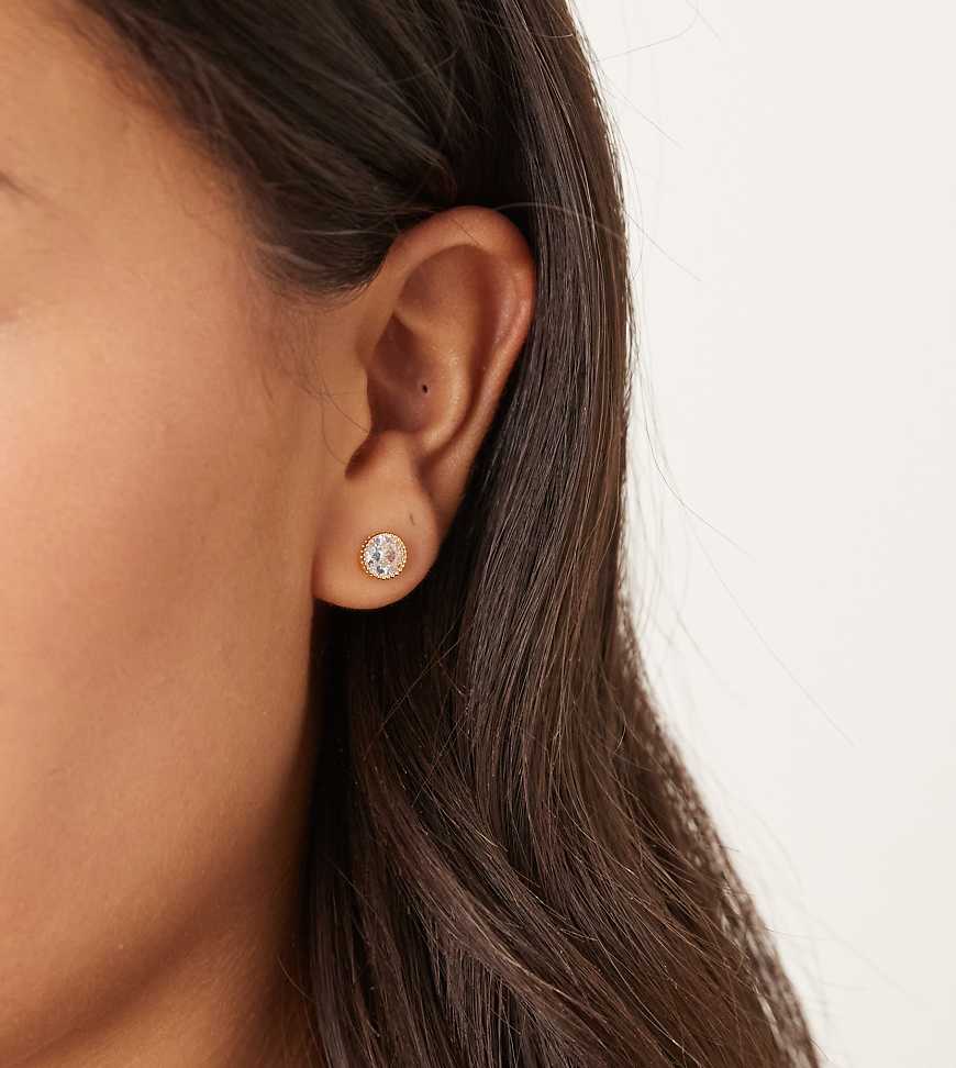 Orelia - Vergoldete Ohrstecker mit Kristallverzierung-Goldfarben von Orelia