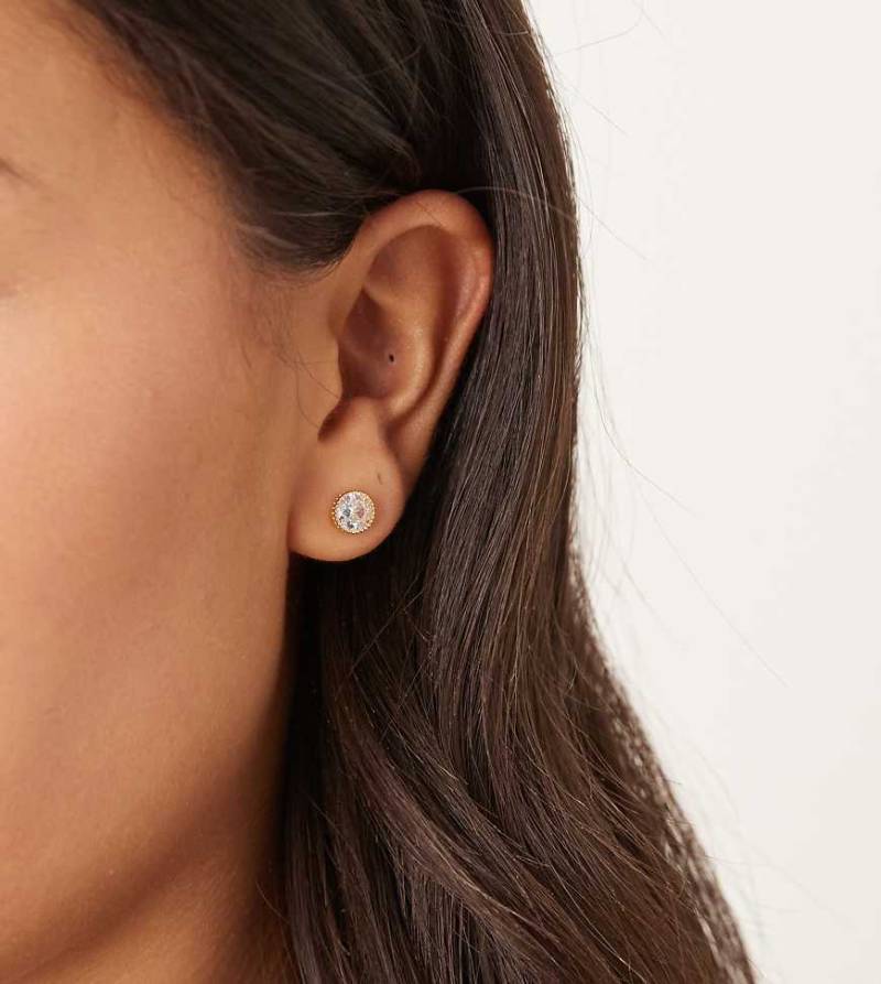 Orelia - Vergoldete Ohrstecker mit Kristallverzierung-Goldfarben von Orelia