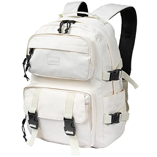 Oreunik schulrucksack damen herren, Lightweight rucksack schule mädchen teenager, Causal reiserucksack 15 Zoll Laptop Rucksack, Wasserabweisend College Daypack jungen Men Women(beige) von Oreunik