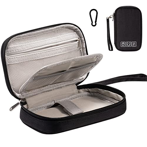 OrgaWise Kabeltasche Kabelorganizer Reisen Kabel Etui Elektronik Zubehör Organizer Tasche Universaltasche für Bag Accessories Handy Ladekabel, Powerbank, USB Sticks (Buckles-Schwarz) von OrgaWise