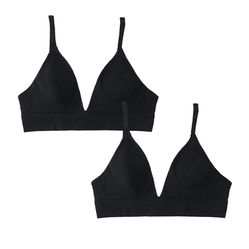 Organic Basics Damen-BHs Core Triangle Bralette 2er-Pack, schwarz / schwarz, small von Organic Basics