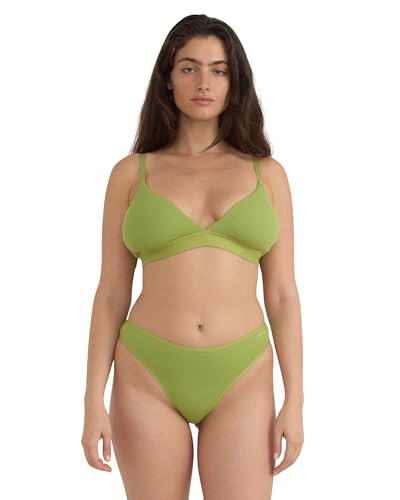 Organic Basics Damen Core Wirefree Ribbed Cotton Triangle Bralette BH, Matcha-Grün, X-Large von Organic Basics