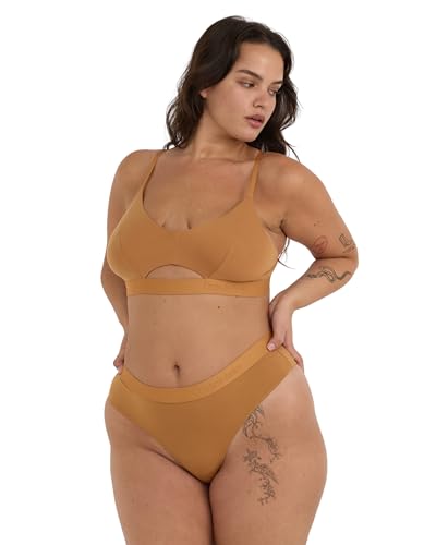 Organic Basics Damen Soft Touch Triangle Bralette BH, Ocker, X-Small von Organic Basics
