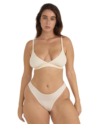 Organic Basics Damen Soft Touch Veil Wireless Triangle Bralette BH, 1,5 cm, Weiche Vanille, small von Organic Basics