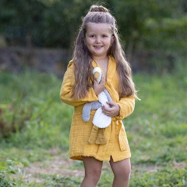 Musselin-Bademantel 'OrganicEra' aus Bio-Musselin von OrganicEra