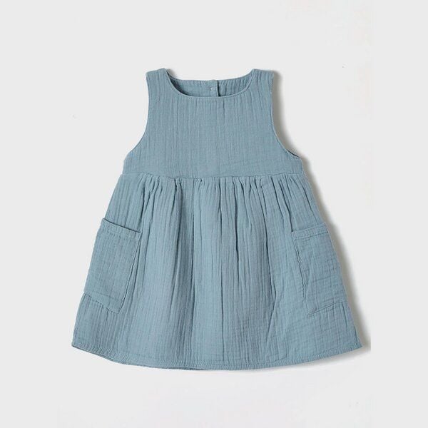 OrganicEra Bio Musselin ärmelloses Kleid mit Tasche von OrganicEra