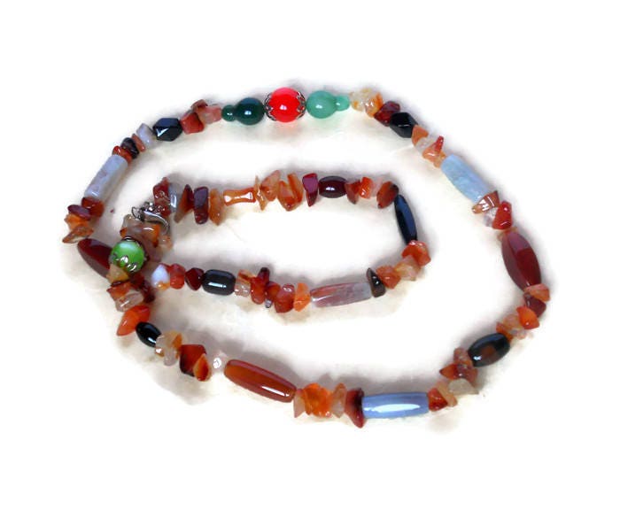 Achat Perlen Schmuck Halsketten Multicolor Perlenkette Achat Perlen Schmuck Halsketten Multicolor Perlenkette von Organiclook