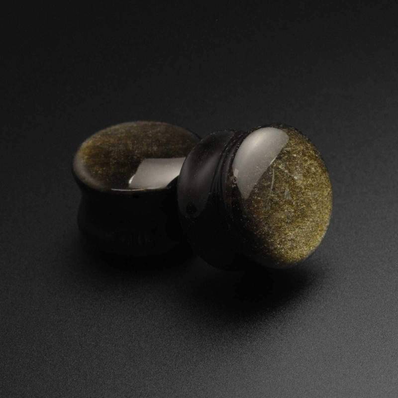 Goldener Obsidian Double Flare Konvexer Bio Stein Plug | Organic Ohrmesser in Verschiedenen Größen 4 Mm - 16 Goldener Obsidian Double Flare Konvexer Bio Stein Plug | Organic Ohrmesser in Verschiedenen Größen 4 Mm - 16 von OrganicsPlugShop