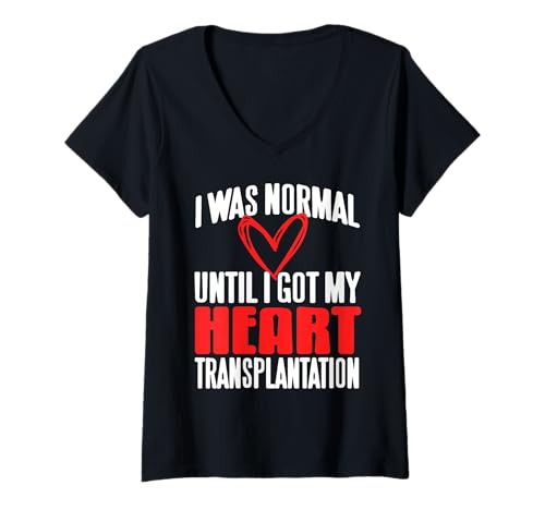 Damen Lustige Herztransplantation Überlebender Grafik T-Shirt mit V-Ausschnitt Damen Lustige Herztransplantation Überlebender Grafik T-Shirt mit V-Ausschnitt von Organspende Genesung und Humor