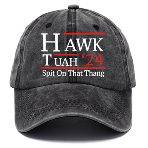 HAWK TUAH Spit On That Thang Hat Trucker Hat Lustige Baseballkappe für Herren Damen Parodie Hut Mesh Cap für Sommer, Schwarz A, M-L von Orgonite