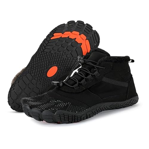 Orgonite Barfußschuhe Damen Herren Winter Barfussschuhe Wasserabweisend Gefüttert Winterschuhe Warm Winterstiefel für Outdoor, Wandern, Camping, Bergsteigen von Orgonite