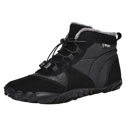 Orgonite Barfußschuhe Damen Herren Winter Barfussschuhe Wasserabweisend Gefüttert Winterschuhe Warm Winterstiefel für Outdoor, Wandern, Camping, Bergsteigen von Orgonite