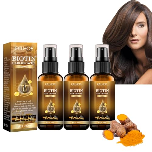 3 Stücke Biotin Haarwuchs Spray Biotin Haarwachstumsserum, Vermeidung von Haarausfall Haarwuchsseren Nährendes Haarspray Biotin Haarausfallöl Nährt Haar und Kopfhaut Haarwachstum ätherische Öle von Orgrul