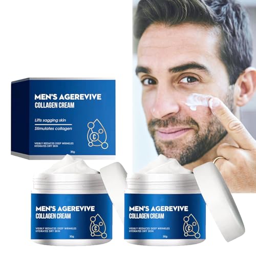 30g Men's Collagen Anti Wrinkle Face Cream, 6 in 1 Particle Face Cream for Men Eye Bags, Mens Face Cream Moisturizer, Mens Anti Aging Face Cream, Wrinkle and Dark Spots Face Moisturizer (2PC) von Orgrul