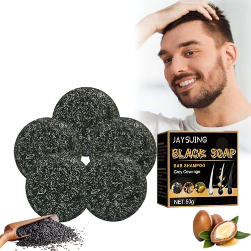 Shampoo Bar Grau Glanz Seife Haarseife gegen Graue Haare Haar Revitalisierungsbar Natural Hair Darkening Shampoo Bar Solid Shampoo Bar für Haar Anti Graue Haare für Männer und Frauen (5PC) von Orgrul