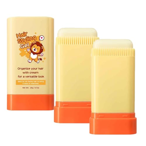 Haargel für Kinder, Haarwachs Stick mit Kamm, Styling Gel, Sichere Inhaltsstoffe, Perfekt zum Bändigen von fliegendem Haar und zum Kreieren toller Frisuren (2) von Orgrul