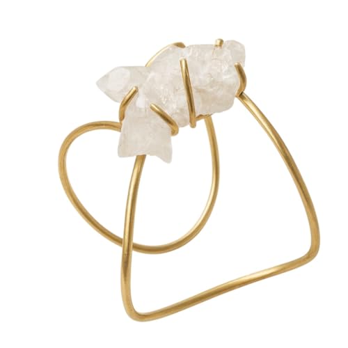 Oriana Accesorios Natürliches Kristallquarz-Armband, verstellbar, vergoldet mit 18 Karat, offener Ring Oriana Accesorios Natürliches Kristallquarz-Armband, verstellbar, vergoldet mit 18 Karat, offener Ring von Oriana Accesorios