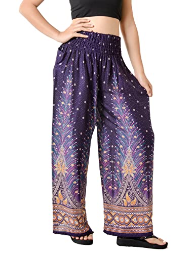 Orient Trail Haremshose mit offenem Knöchel, weitem Bein, mit Tasche, fließende Yoga-Hose für Damen, Größe 0–22, Pfauenviolett, M Orient Trail Haremshose mit offenem Knöchel, weitem Bein, mit Tasche, fließende Yoga-Hose für Damen, Größe 0–22, Pfauenviolett, M von Orient Trail