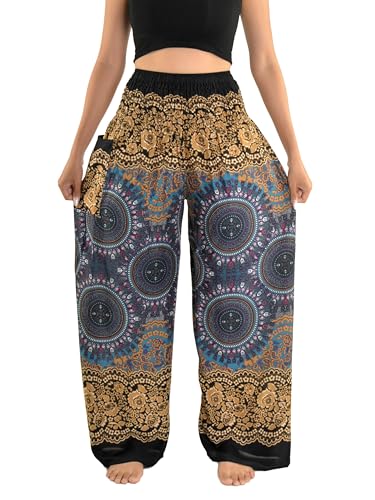 Orient Trail Haremshose mit offenem Knöchel, weitem Bein, mit Tasche, fließende Yoga-Hose für Damen, Größe 0–22, Rustikaler Hippie, X-Groß von Orient Trail