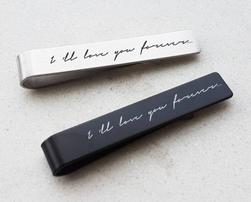 Handschrift Krawattenklammer Für Ihn, Individuelle Signatur Krawattenklammer, Personalisierte Krawatte Bar Papa, Vater Der Braut Geschenk von OrientAppeal