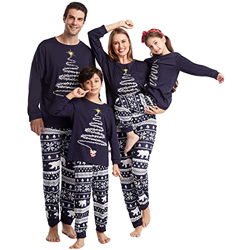 Oriental eLife Passender Weihnachten Familien-Schlafanzug Für Familie, Familie Weihnachten Pyjamas Set, Bedruckte Weihnachten Nachtwäsche Outfits für Jungen Mädchen von Oriental eLife