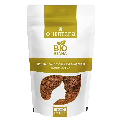 Orientana - Bio Henna Pulver Für Kurzes Haar |100% Natural | Vegan Neutral Farblose Haarspülung Für Damen | Indische Haarkur Ohne Haarfarbe Silikon Sulfate & Parabene | Kräftigt Die Haare - 50g von Orientana