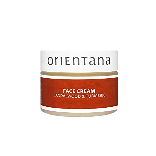 Orientana - Gesichtscreme Für Damen | Sandelholz & Kurkuma | 99,5% Natürliche Vegan Bio Anti-Aging Feuchtigkeitscreme | Gesichtspflege Gegen Rötungen & Akne | Straffende Tagescreme & Nachtcreme - 50g von Orientana