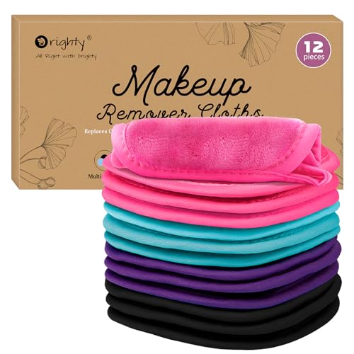 Orighty Make-up-Entferner-Tücher, 12 Stück, Make-up-Entfernungstuch, wiederverwendbare Make-up-Entferner-Pads entfernen sofort Schmutz mit nur Wasser, 12,7 x 12,7 cm von Orighty