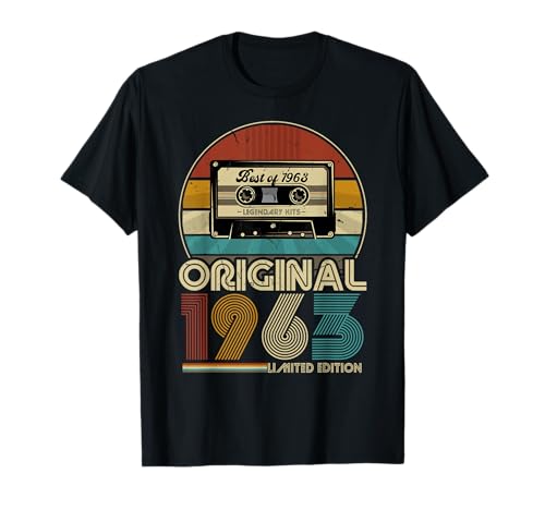 1963 Vintage Geburtstag Retro Limited Edition Männer Frau Geschenk T-Shirt 1963 Vintage Geburtstag Retro Limited Edition Männer Frau Geschenk T-Shirt von Original 1963 Birthday Legend decorations