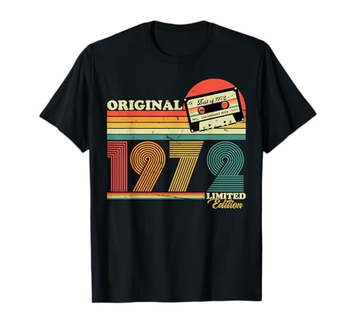 1972 Jahrgang Geburtstag Retro Vintage Herren Damen 50 Jahre T-Shirt von Original 1972 50.Geburtstag Legende Mann Frau Deko
