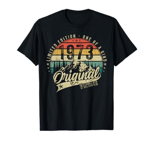 1973 Vintage Jahrgang Geburtstag Retro Herren Damen Geschenk T-Shirt von Original 1973 Geburtstag Legende Mann Frau Deko