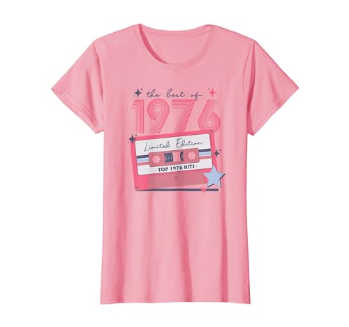 1976 Vintage Jahrgang Geburtstag Retro Disco Damen Geschenk T-Shirt von Original 1976 Geburtstag Legende Frau rosa Deko