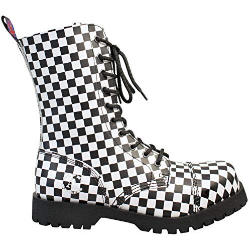 Alpha Rangers 10-loch Boot, Ranger Festival Army Gothic, Leder Springerstiefel, Checkerboard Print 5014, UK 6 / EU 40 von Original Alpha Rangers