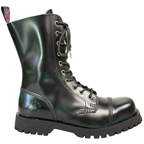 Alpha Rangers 10-loch Boot, Ranger Festival Army Gothic, Leder Springerstiefel, Grün Rub Off 5008, UK 4 / EU 38 von Original Alpha Rangers