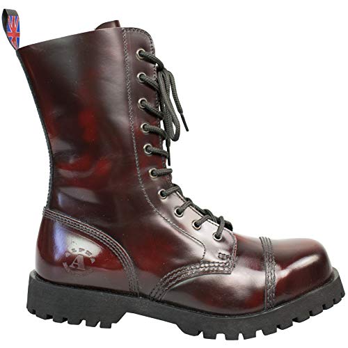 Alpha Rangers 10-loch Boot, Ranger Festival Army Gothic, Leder Springerstiefel, Weinrot Rub Off 5010, UK 12 / EU 46 von Original Alpha Rangers