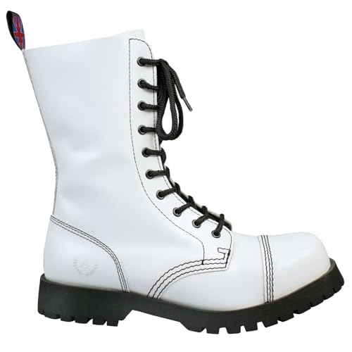 Alpha Rangers 10-loch Boot, Ranger Festival Army Gothic, Leder Springerstiefel, Weiß 5061, UK 6 / EU 40 von Original Alpha Rangers