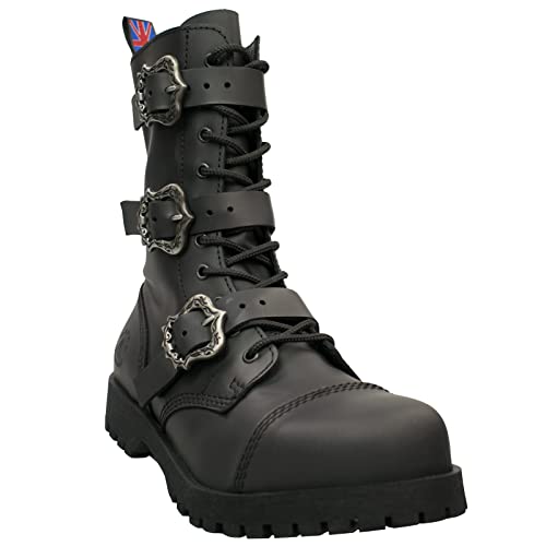 Alpha Rangers 10-loch Boot Schwarz Ranger Unisex Schnallen Buckles Gothic 5060 EU 44 von Original Alpha Rangers