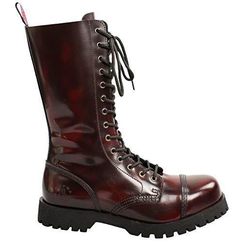 Alpha Rangers 14-loch Boot Festival Army Gothic Leder Springerstiefel Stahlkappe Burgundy Rub Off 5029 EU 43 von Original Alpha Rangers