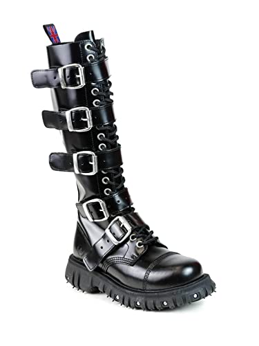 Alpha Rangers 20-loch Boot Schwarz Ranger Stiefel Schnallen Buckles Gothic 5032 UK 6 / EU 40 von Original Alpha Rangers
