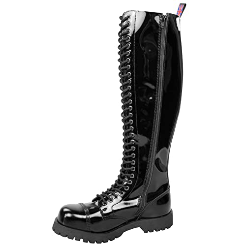 Alpha Rangers 30-loch Boot Ranger Festival Army Gothic Leder Springerstiefel NEU Schwarz Lack 5067 UK 7 / EU 41 von Original Alpha Rangers