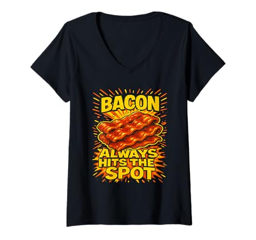 Damen Speck trifft Immer die richtige Stelle T-Shirt mit V-Ausschnitt Damen Speck trifft Immer die richtige Stelle T-Shirt mit V-Ausschnitt von Original Bacon Lover Accessory Ideas