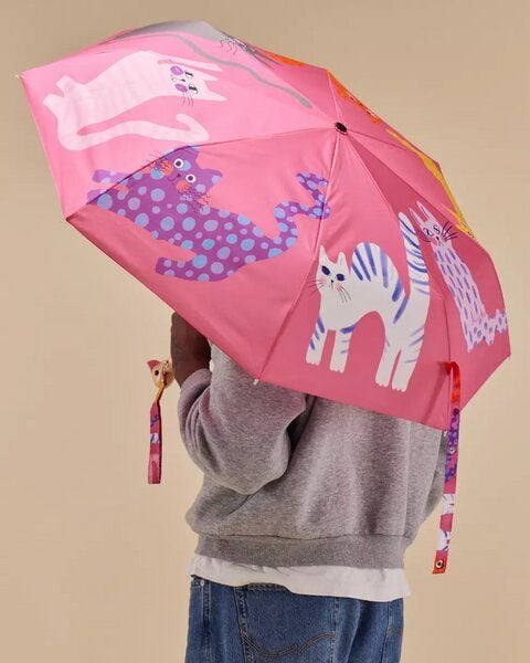 Original Duckhead Gemusterter Regenschirm aus recycelten PET-Flaschen - Artsy Cats von Original Duckhead