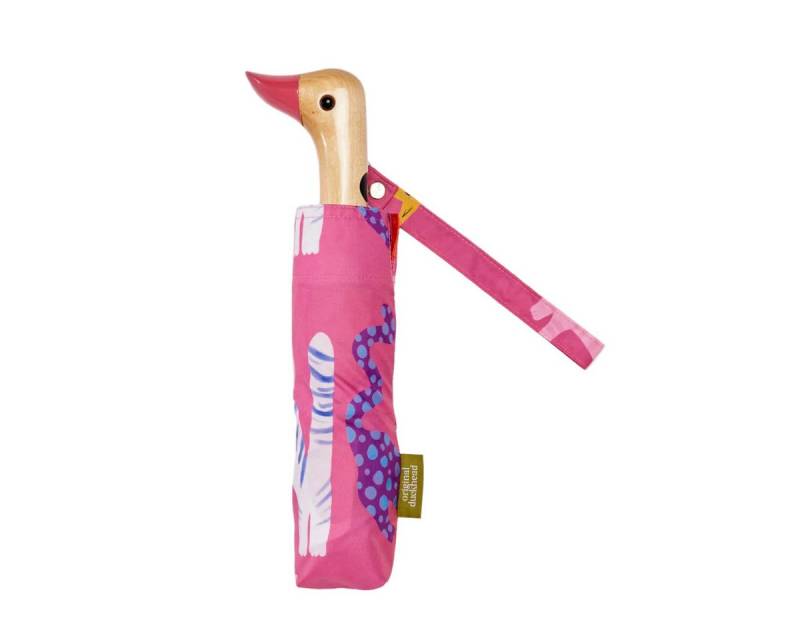 Original Duckhead Taschenregenschirm ORIGINAL DUCKHEAD EU Regenschirm mit Entenkopf - Arty Cats - Fuchsia P von Original Duckhead