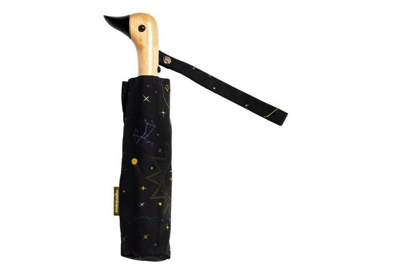 Original Duckhead Taschenregenschirm ORIGINAL DUCKHEAD EU Regenschirm schwarz Zodiak Sterne mit Entenkopf von Original Duckhead