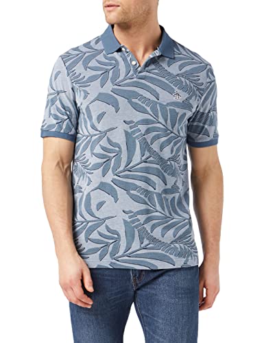 ORIGINAL PENGUIN Herren Tropical Leaf Polo Shirt Polohemd, Bering Meer, L von Original Penguin