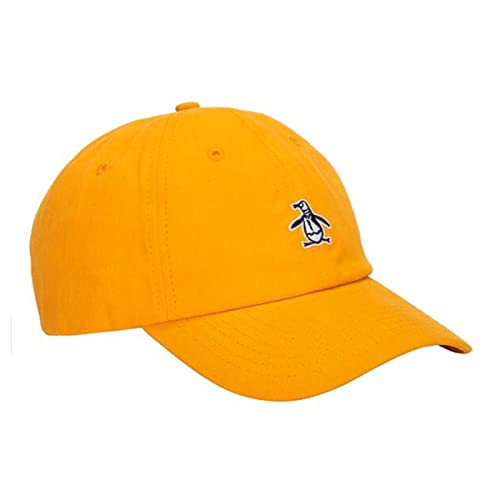 Original Penguin Baseballmütze mit Logo, Baumwoll-Twill, verstellbarer Riemen, Dark Cheddar, Einheitsgröße von Original Penguin