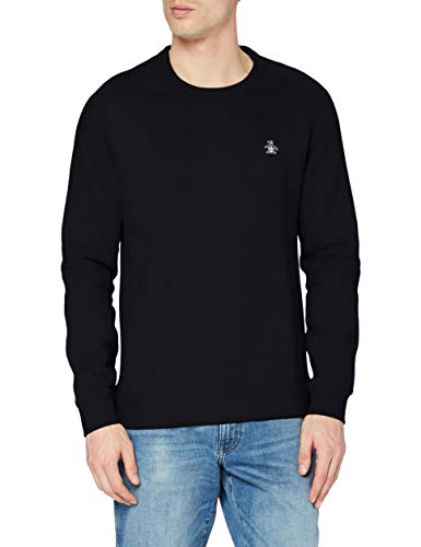 Original Penguin Herren Rundhalsausschnitt-Logo Sweatshirt, Schwarz (True Black), XS von Original Penguin